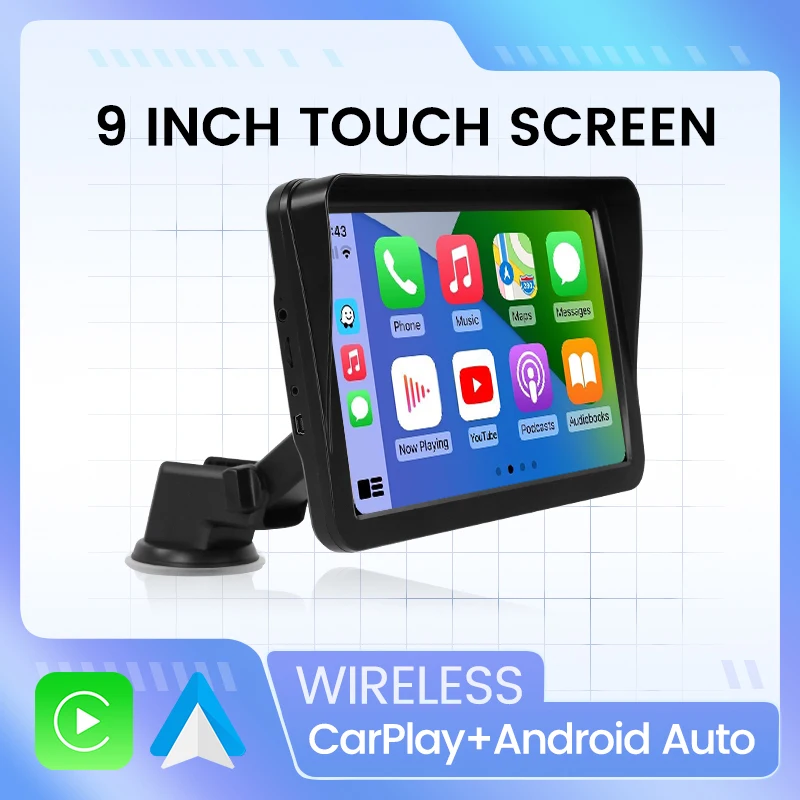 

Wireless Carplay Android Auto tablet Portable Multimedia Player 9 inch IPS Screen For VW Nissan Toyota KIA Taxi Truck