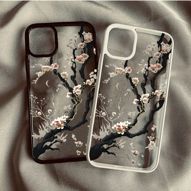 Artistic Chinese Plum Blossom Phone Case - Elegant Floral Design Cover