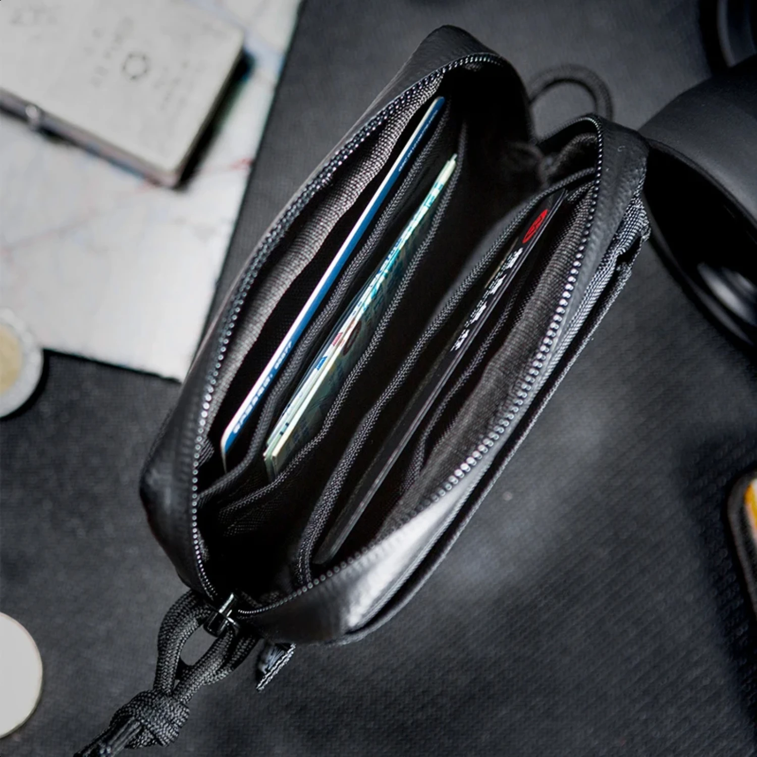 Sleek and Compact ONETIGRIS Portable EDC Pouch-Waterproof and Durable Mini Coin Purse with Key Wallet-Stylish Travel Kit Fea