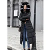 Long Down Cotton Parkas Coat Female New Winter Over Knee Loose Large Fur Collar Hooded Warm Thick Parkas Women  Padded Overcoat 4