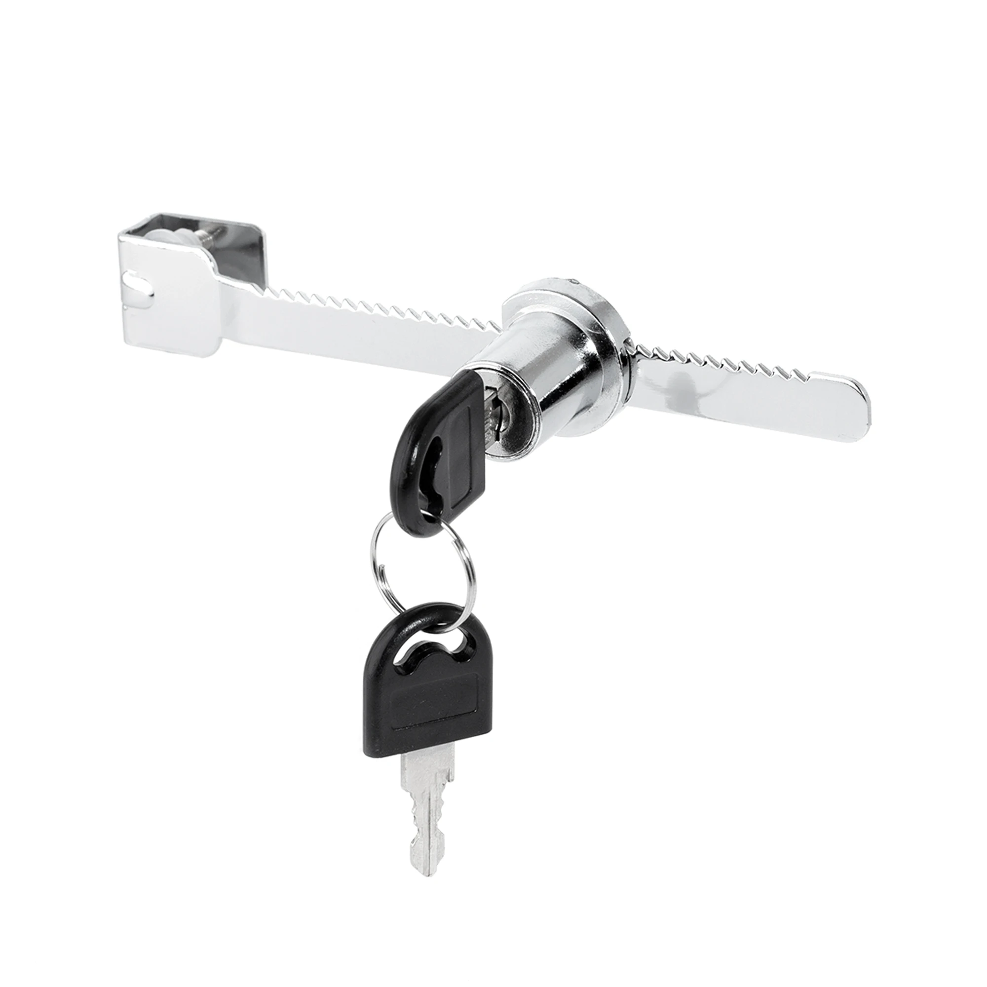 ล็อคประตูบานเลื่อนแบบกระจกพร้อมกุญแจ ล็อคแบบเลื่อนพร้อมตัวล็อคแบบรัด ไม่ต้องเจาะ สำหรับตู้โชว์ ตู้แสดงสินค้า อุปกรณ์ฮาร์ดแวร์ในครัวเรือน 1