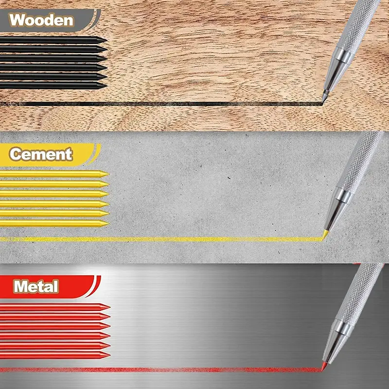 2.8mm Solid Woodworking Automatic Pencil Set with 2B Multicolor Lead Core Deep Hole Marking Architectural Design Marking Pen - Image 5