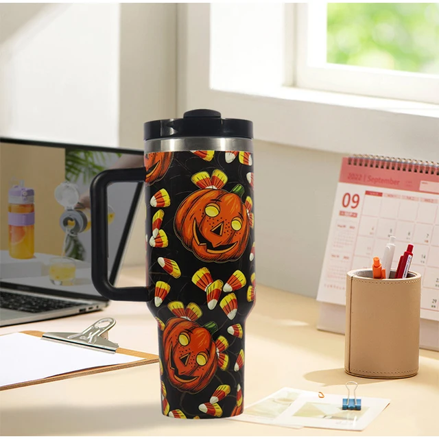 Halloween Style 40 OZ Bottle Stainless Steel With Handle Lid Portable Large  Capacity Thermos Coffee Mug For Halloween Party Gift - AliExpress