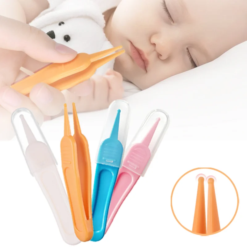 Baby Nasal Tweezer Baby Nose Cleaning Tweezer Round Head Baby Nose Booger  Picker Ear Cleaner Clip Tool Ear Wax Remover