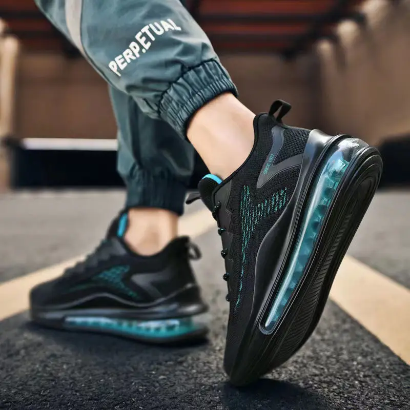 Flyweave Running Shoes New Shock-absorbing Air Cushion Sports Shoes Korean Style Height-increasing Fashionable Casual Shoes 4