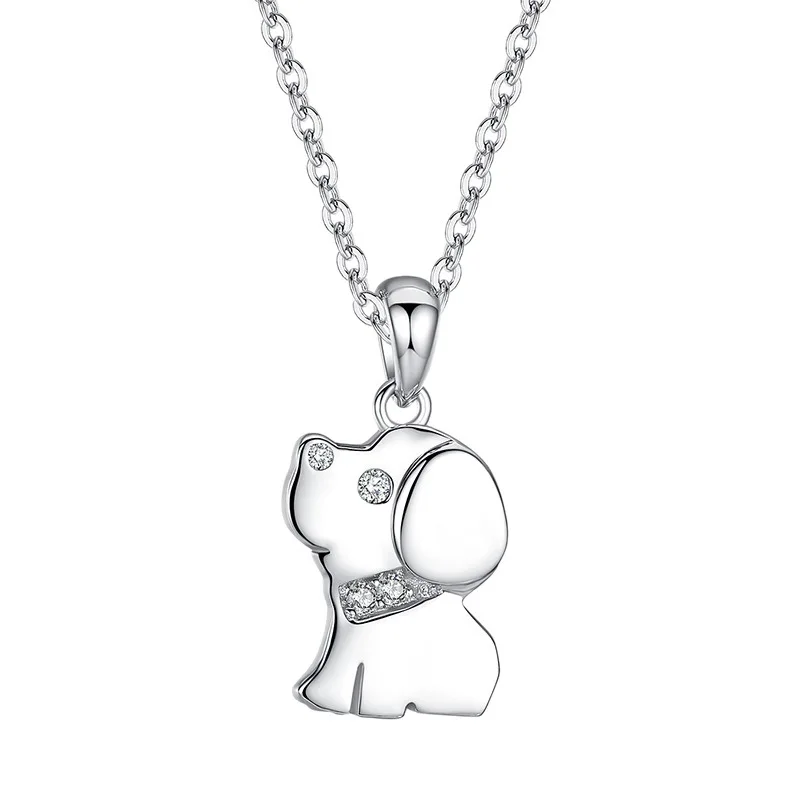925 Sterling Silver Necklace Pendant chains Cartoon Dog for Women Fashion jewelry Wedding Birthday Party Gift pendant necklace silver necklace silver pendant silver necklace charms