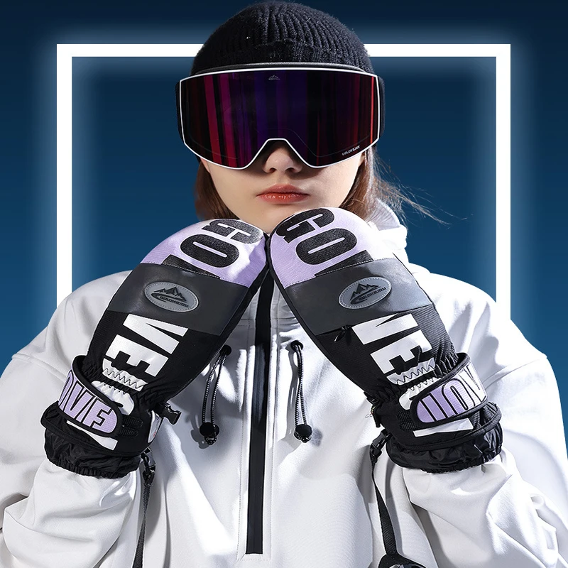 2025 Adult Skiing Glove Winter Outdoor Anti-slip Waterproof Snow Gloves Fitness Gloves New Protective Plush Snowboarding Mittens 2