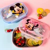 Miniso Disney Mickey Thermal Lunch Boxes Cute Kawaii Minnie With Lid Tableware Cartoon Printing Elsa Portable Food Box For Lunch 2