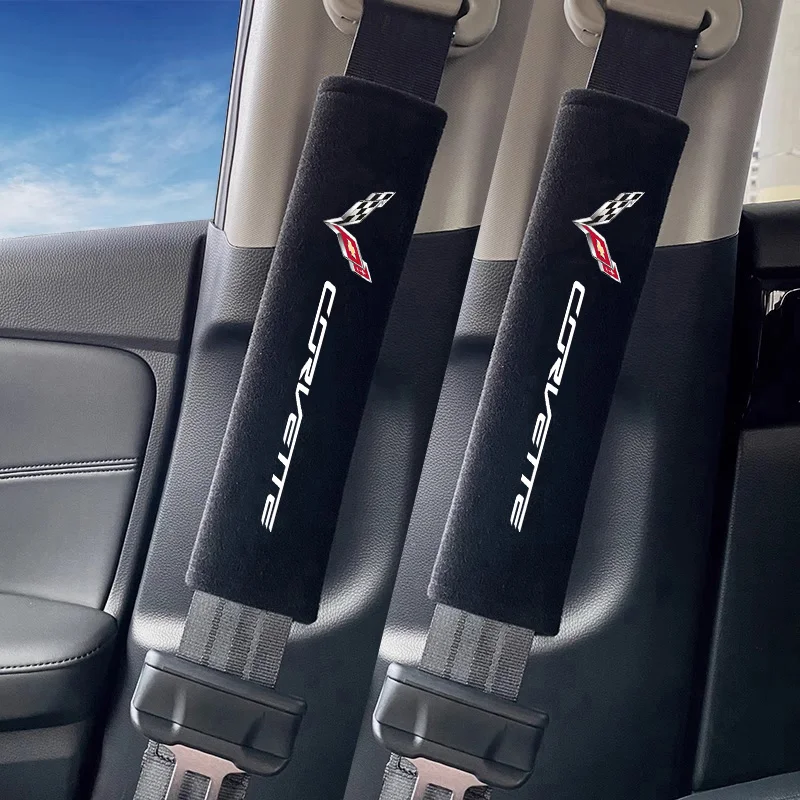 For Corvette C1 C2 C3 C4 C5 C5 C6 C7 C6-R C8 Car Seatbelt Shoulder Pad Cover Carbon Fiber Seat Belt Protector Cushion — view 2