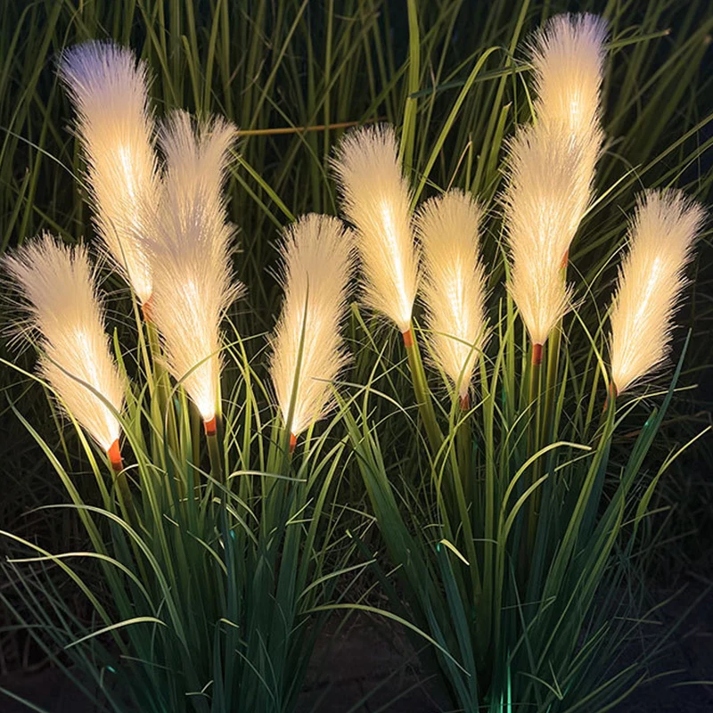 

LED Solar Lights Garden Reed Outdoor Waterproof Light Fiber Optic Simulated Reed Landscape Lamps For Home Patio Yard Decoration