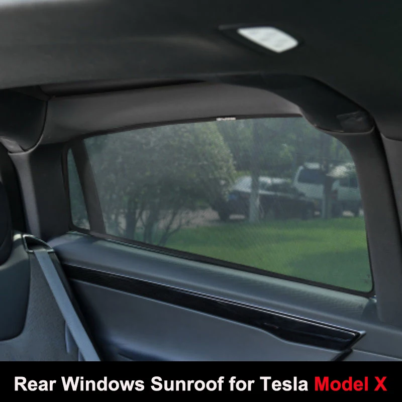 ModelX Glass Roof Skylight Sunshade For Tesla Model X Sun Shades Front Rear Sunroof Blind Shading Net Decorative Car Accessories