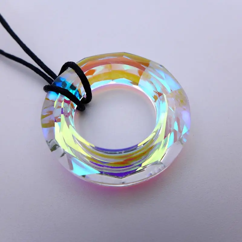 2pcs 30mm AB Colorful Ring Crystal Pendant Accessories for Crystals Lamp Parts Prisms Hanging Ornament DIY Home Christmas Decor for audi a3 a4 a5 q3 q2 q5 a6 a7 s3 s4 s5 s6 s7 led door light 4 ring logo welcome projection light lamp 8yg 947 415 a s z 2pcs