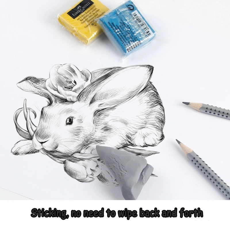 Faber - Castell Premium Soft Kneadable Eraser, Perfect for Art Painting, Design & Plasticine Stat - Ultra - Plastic Sketch Tool 6