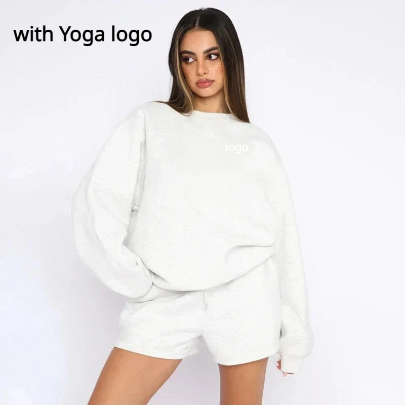 

Yoga Tops Women Clothing Crew Neck Pullover Comfortable Simplicity Solid Color Crew-neck Pullover Long-sleeved Hoodie Gym Tops