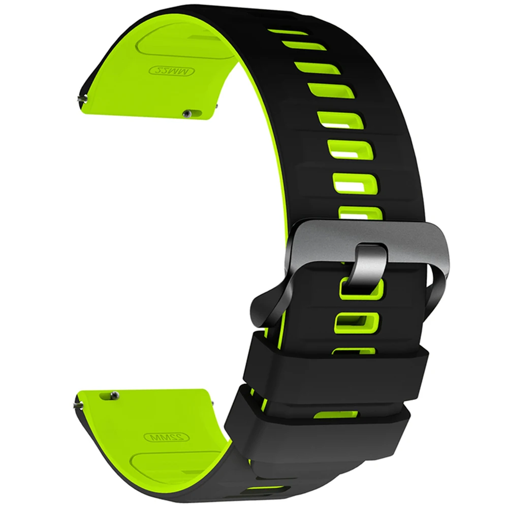 Two-Tone Silicone Watch Band - 20mm/22mm Adjustable Strap