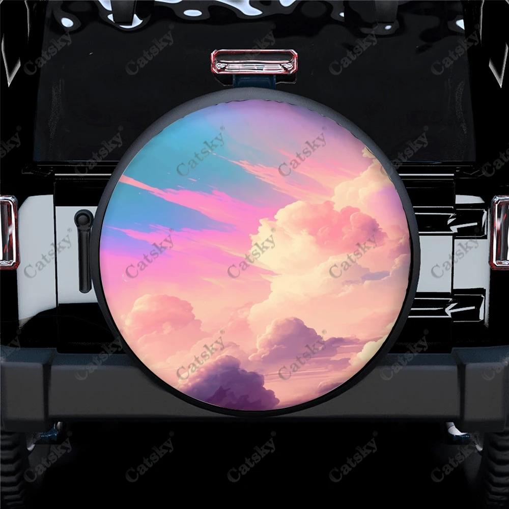 

Универсальная накладка на колесо, полиэстеровый чехол с рисунком неба, акварелью, для трейлеров, домов на колесах, внедорожников, грузовиков, жилых прицепов