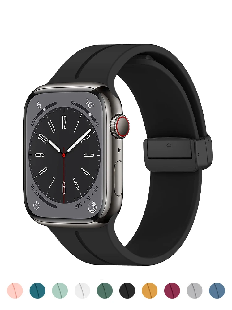 

Ремешок для Apple watch band 44 мм 40 мм 45 мм 41 мм 42 мм 38 мм 49 мм, спортивный браслет с магнитной D-пряжкой для iWatch Series ultra 8 se 7 6 5 3