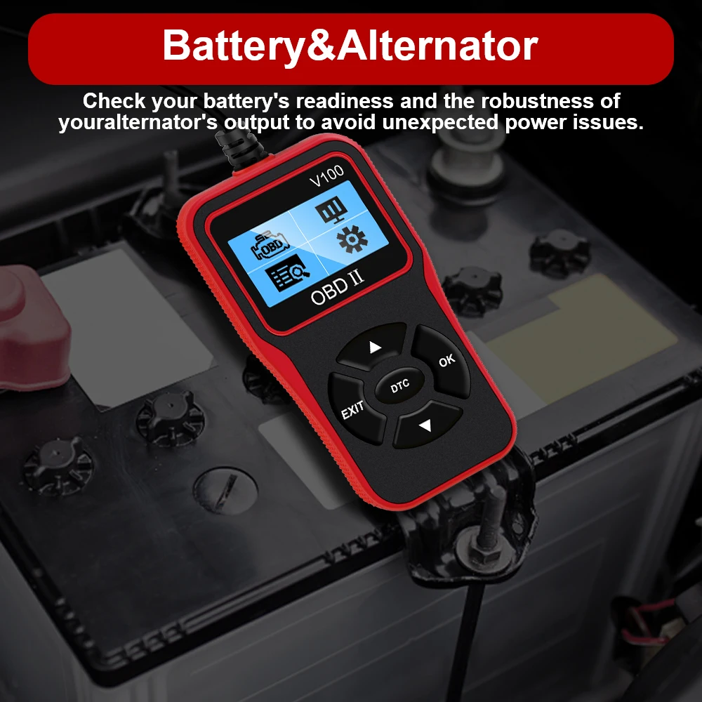 Scanner Diagnostic Voiture OBD2 V100 - Lecteur De Codes Défauts Universel - Affichage Numérique, Alimenté Par Le Port OBD