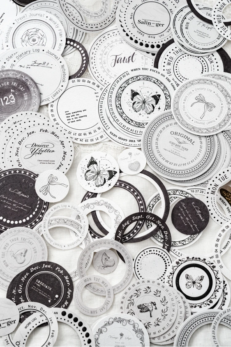 100 Stück Vintage Etikettenpapier DIY Scrapbooking Dekoratives Papier für Tagebuch Album Hintergrundpapier handgemachtes Junk Journaling-Material – Detail 13