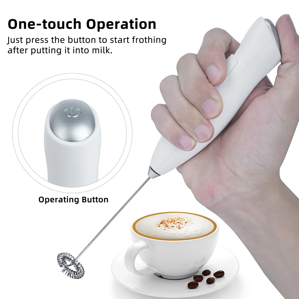 

Electric Milk Frother Handheld Milk Foamer Battery Operated Whisk Blender Wireless Coffee Mixer Egg Beater Cooking Accessories