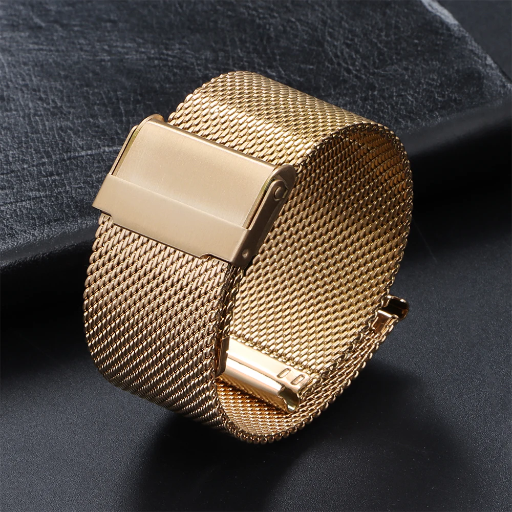 Elegant Milanese Stainless Steel Mesh Watch Band - Multiple Widths