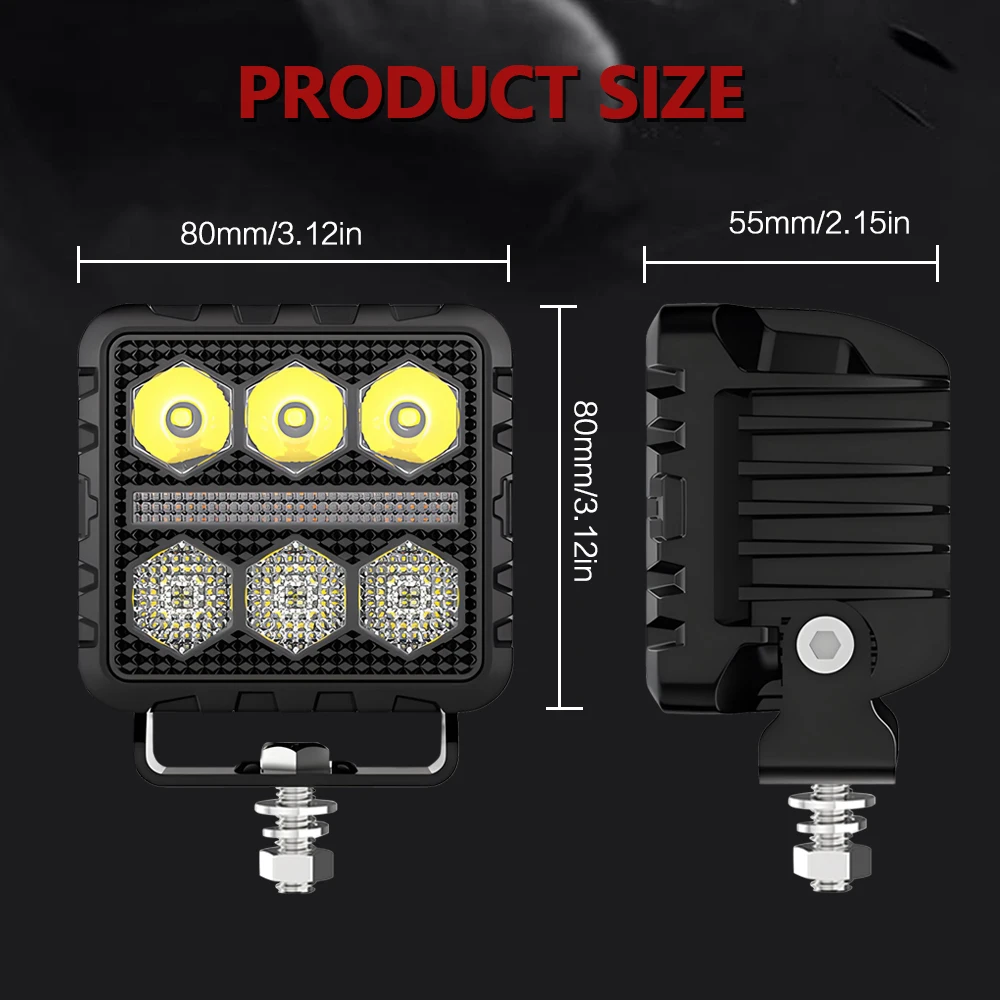 3Inch Work Fog Light Long Range Auxiliary Auto Fog Light Led Light Bar for Moto