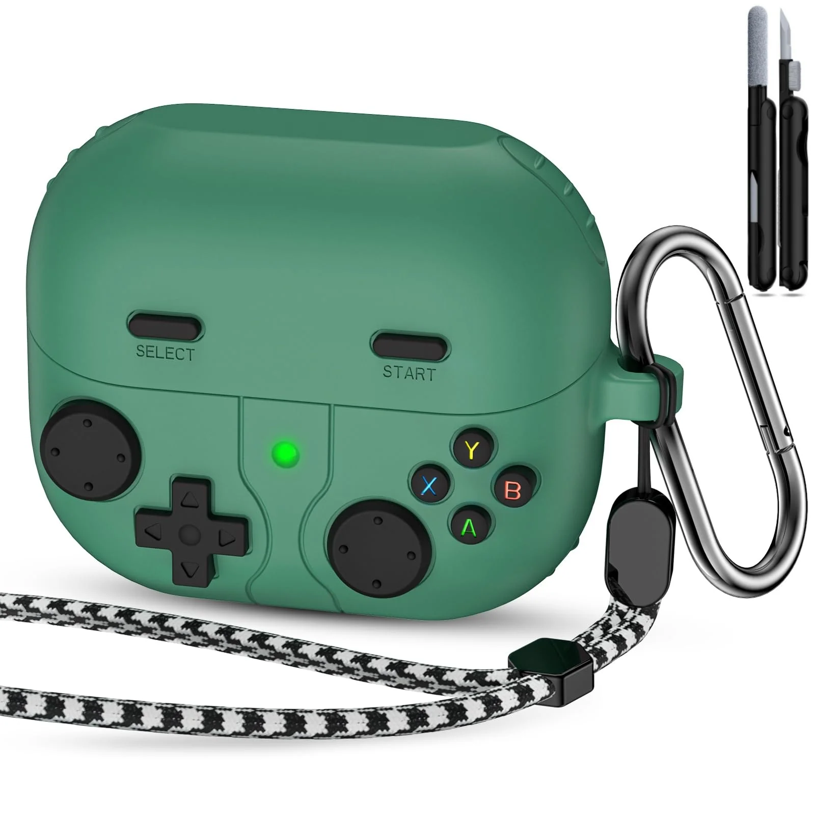 Game Player Design Protective Earphone Case with Carabiner & Lanyard