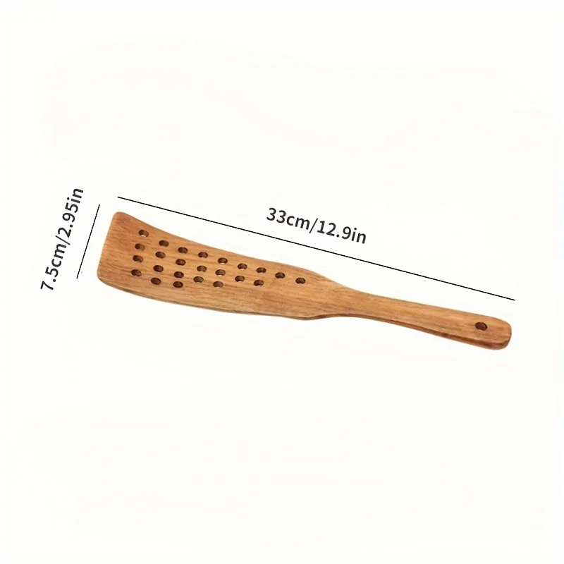 3Pcs Non-Stick Turner Multifunctional Household Wooden Spatula Pancake Cooking Shovel Turner Slotted Spatula Kitchen Gadgets