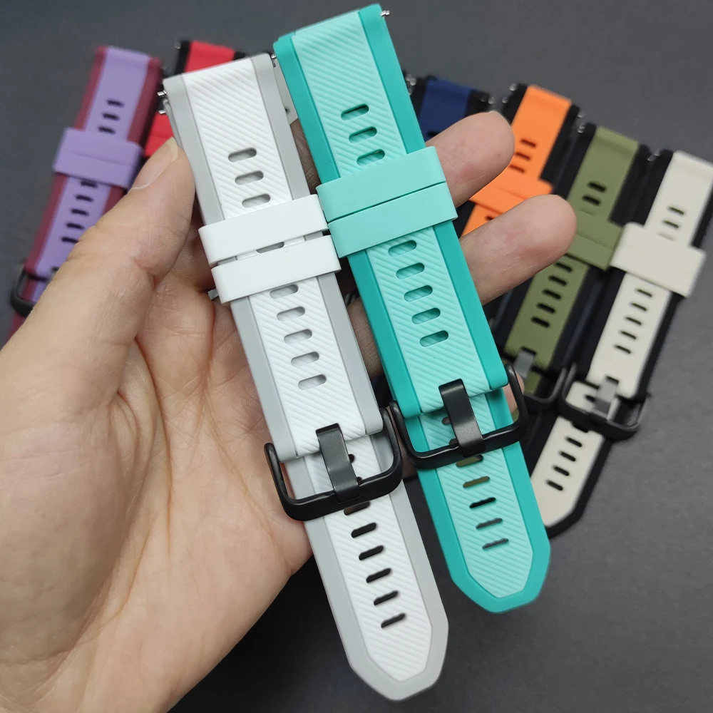 Dual-Color Silicone Watch Strap Replacement - Premium Quality Bracelet