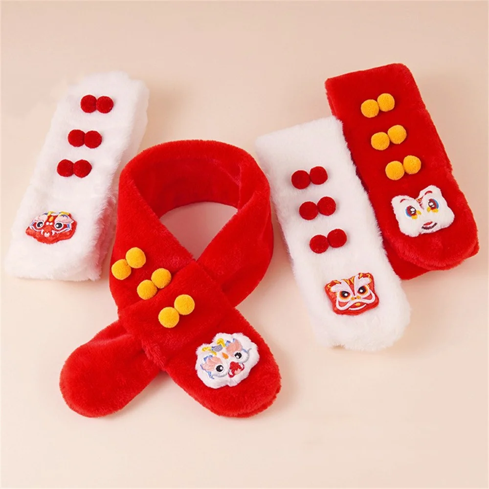 Autumn Winter Soft Plush Children Scarf Cute Cartoon Girl Baby Thick Warm Scarf Outdoor Kids Neckerchief Baby Accessories