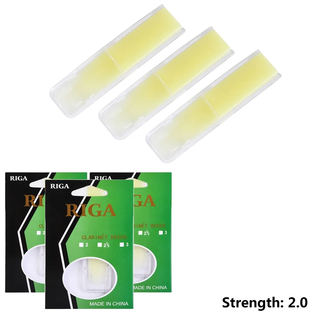 Synthetic Resin Clarinet Reed 3-pack Clarinet Reeds Resin Reeds Strength 1.5 2.0 2.5 Saxophone Tool Parts Replacement saxophone reeds parts saxophone parts accessories