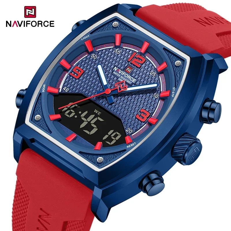 NAVIFORCE Men's Military Sports Watch - Dual Time Display, Water Resistant Outdoors Wristwatch