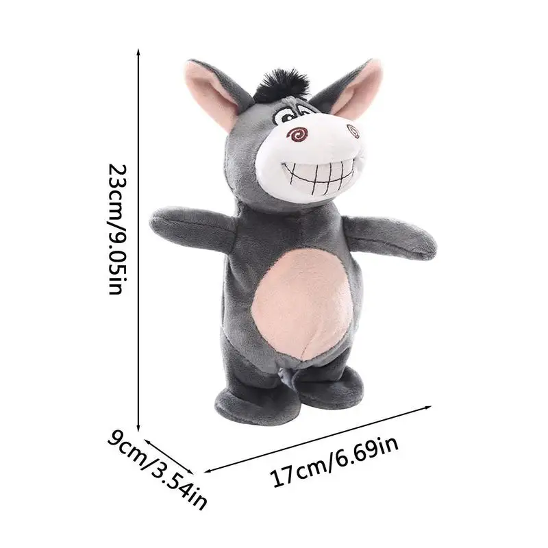 Singing Donkey Plush Toy Talking Singing Plush Toy Electric Interactive Animated Toy Donkey Stuffed Animal Interactive Musical 6