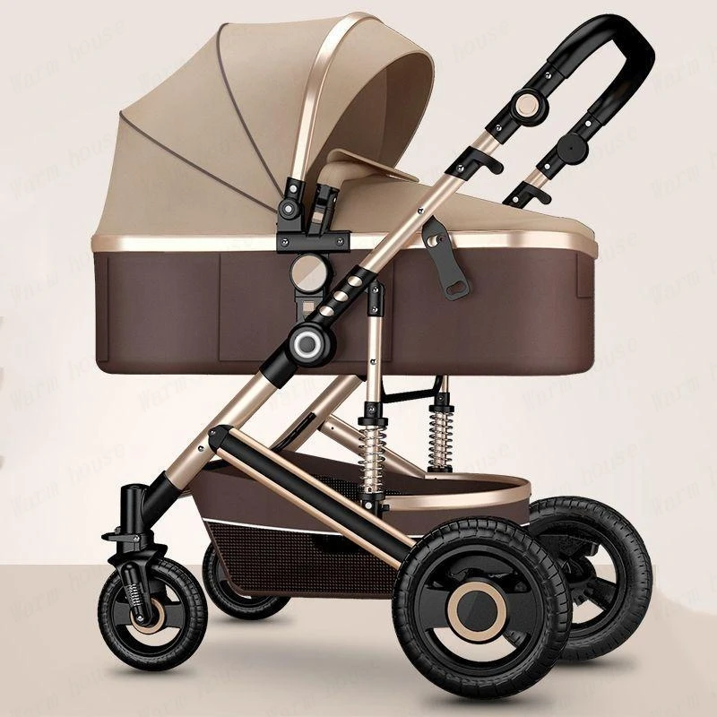 Luxury Baby Stroller Portable pushchair High Landscape Reversible Stroller Four wheels Strollers Travel Pram baby carriage