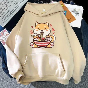 New Cute Shiba Inu Ramen Printed Pullover Fashion Women Men Hoodies Long Sleeve Casual Hooded Sweatshirt