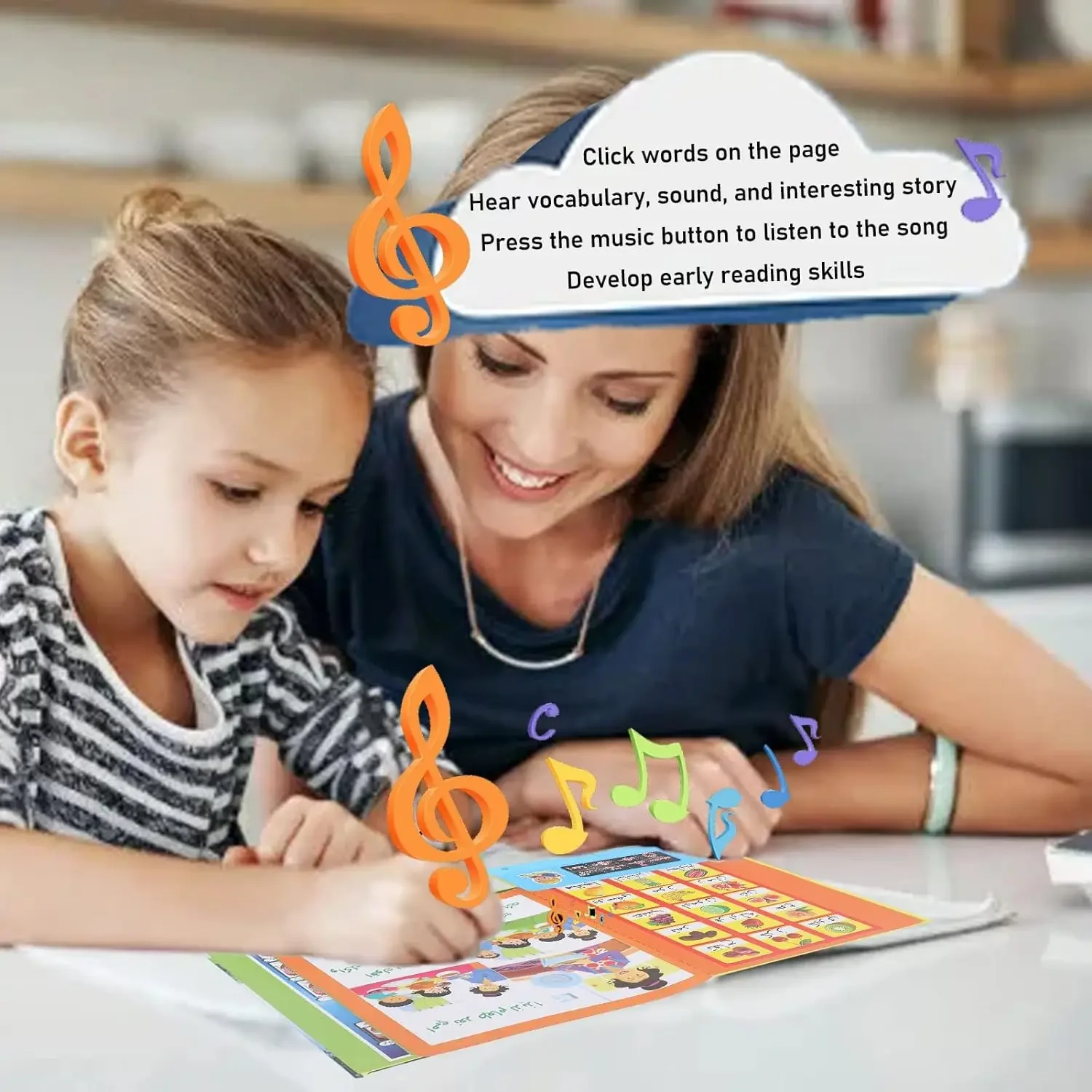 Educational Learning Toy Alphabet Educational Toys Muslim Kids Arabic Sound Book, Clear Pictures Letters Words Learning Educational Electronic Sound Book