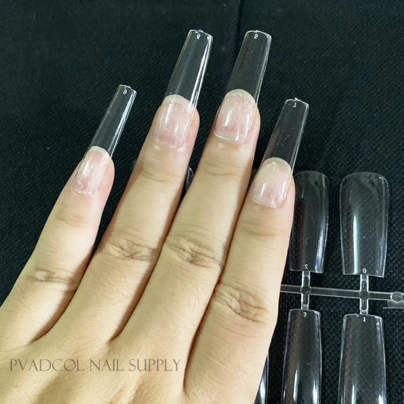 長い正方形の偽のネイル 完全なカバレッジ 透明な圧力 カスタム マニキュア供給 サロン Xl Aliexpress 美容 健康