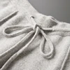 Autumn Winter 100% merino Wool Men's Wool Pants Thickened Knitted Long Pants Slim Fitting Solid Color Warm Flat Corner Pants 3