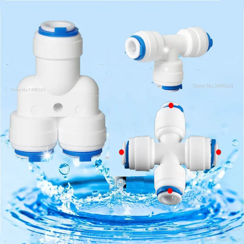 

BSP Male Thread Plastic Pipe Coupling Reverse Osmosis System RO Water Quick Fitting 3 Way Tee OD Hose Connection