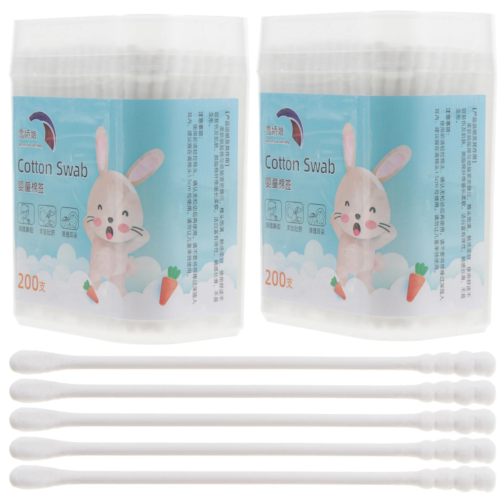 400 Pezzi Di Cotton Fioc, Cotton Fioc Tamponi Detergente Double Round Cotton Tip Tamponi Per La Pulizia Con Carta Per La Pulizia Dell'Orecchio Naso