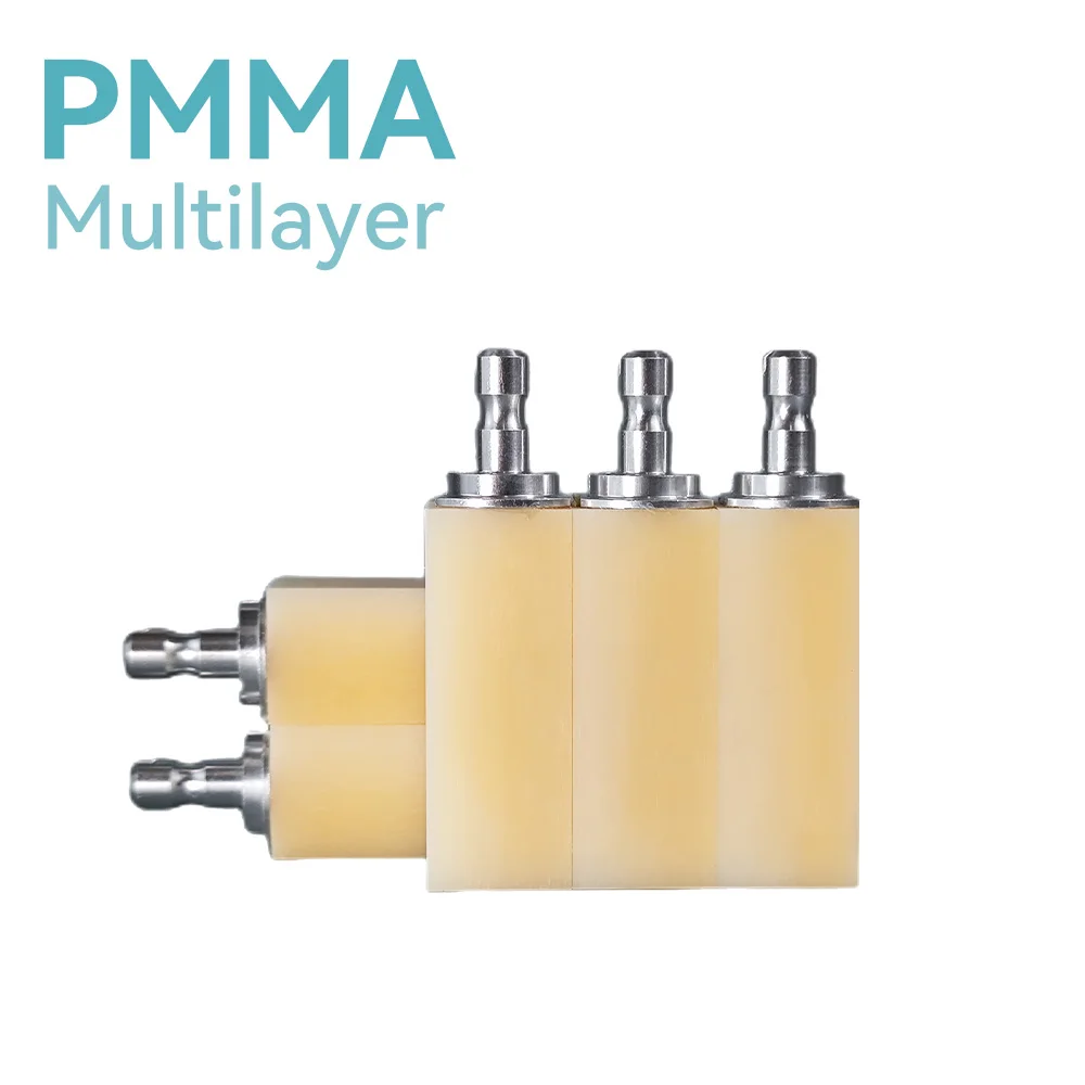 

Multilayer Pmma 5 Pieces Sirona 40/19mm Dental Cad Cam Block 20 Colors Temporary Crown Bridge