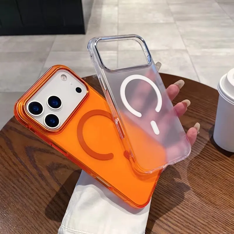Translucent Magnetic Wrist Strap Phone Case - Matte, Anti-Drop & Shockproof Cover