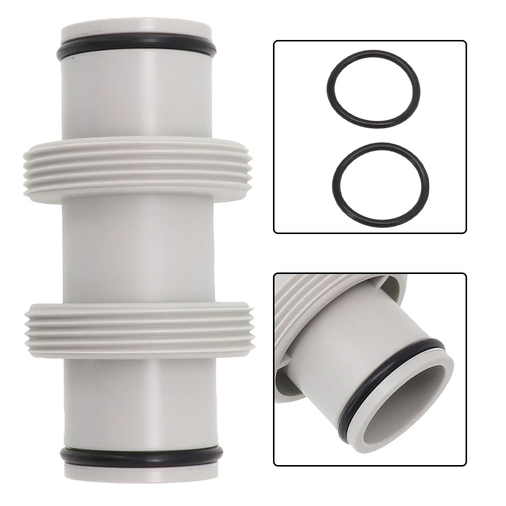 Pool Hose Coupling Hose Extension Adapter For Intex Split Hose Plunger Valve 1.5in To 1.5in Swimming Pool Straight Connector Plastic Adapter