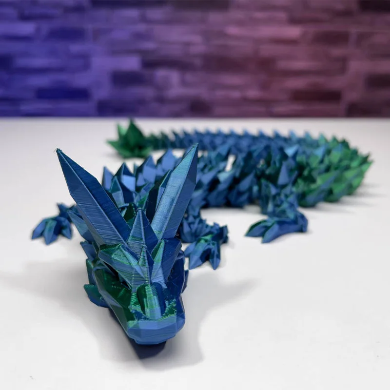 3D Printed Toy 3D Printed Crystal Dragon Antistress Fidget Toy Rotatable Articulated 30/45/60CM