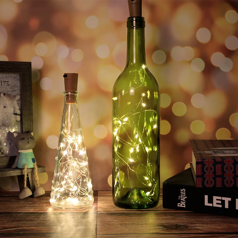 

Outdoor Holiday String Light 10pcs Wine Bottle Lamp Wedding Fairy Lamp LED Copper Wire Lamp Lighting Christmas Party Decoration