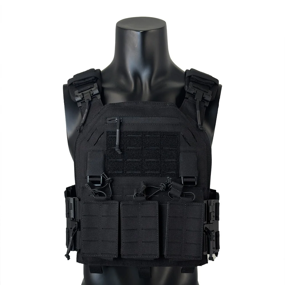 1000d Nylon taktische Weste Anzug Lasers ch neiden modulare Schnell verschluss weste mit dreifacher Tasche verschleiß fest kratz fest – Detail 25