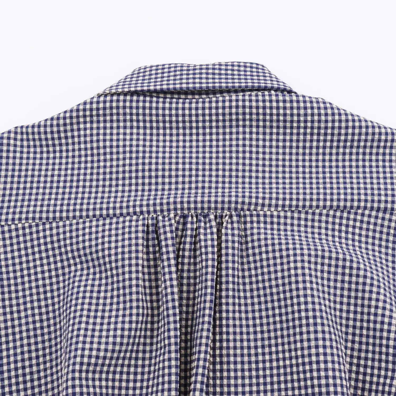 Women Fashion Chic Balloon Plaid Shirt Female Spring Autumn Turn-Down Collar Loose Pocket Long Sleeves Blouses Ladies Casual Top