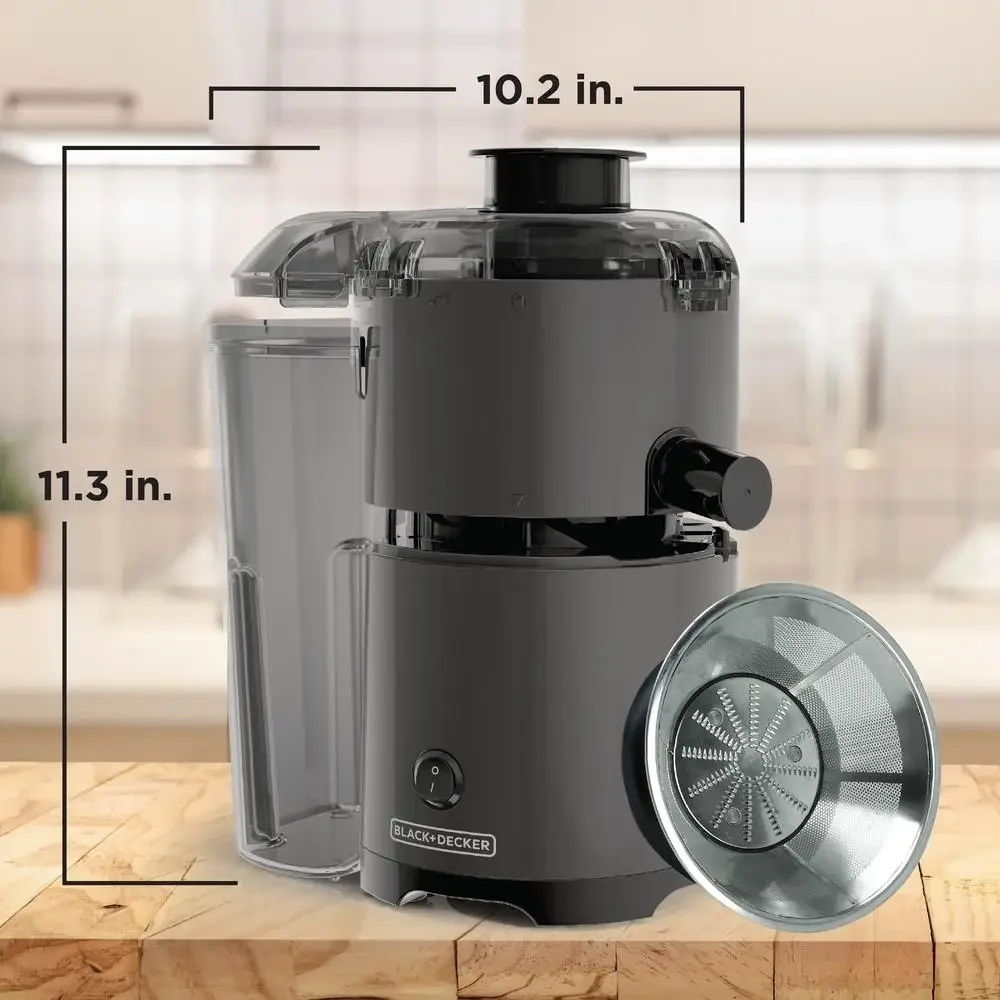 Quiet Fruit Vegetable Juicer Easy Twist Non-Drip Compact Design Easy-Clean Brush Space Saving Juicer by Spectrum Brands JE2500B 3