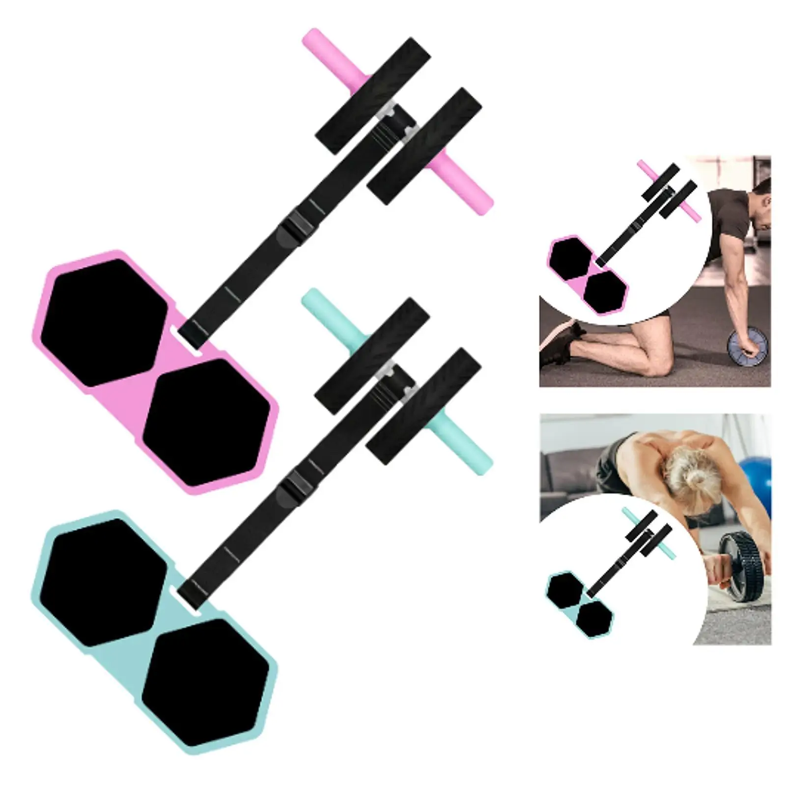 Ab Roller Wheel Comfortable Handle Double Wheels for Indoor ABS Fitness Core