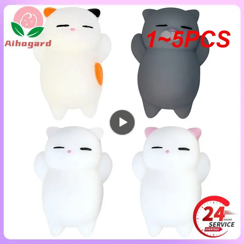 

1~5PCS Stress Relief Soft Mini Animal Squeeze Toy Cartoon Cat Pig Toy Kid Antistress Ball Squeeze Party Stress Relief Toy